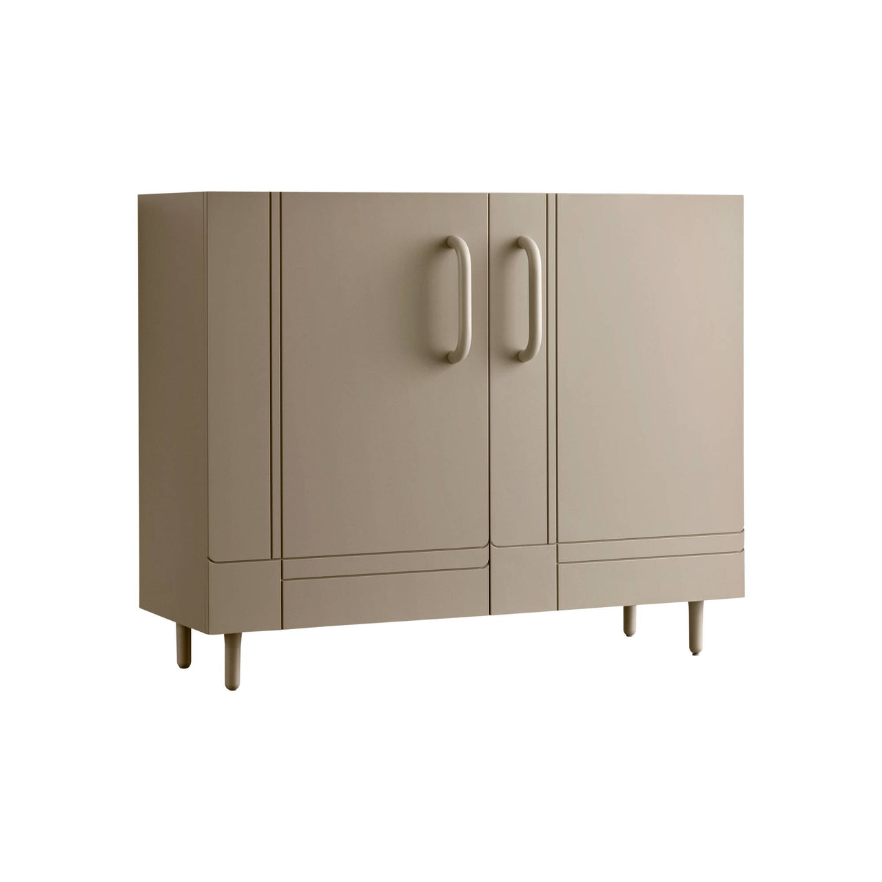 Dalila Cabinet: Vertical + Lacquered Silk Grey + Lacquered Silk Grey
