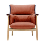 E015 Embrace Lounge Chair: Dark Blue Edging Strip + Soaped Oak