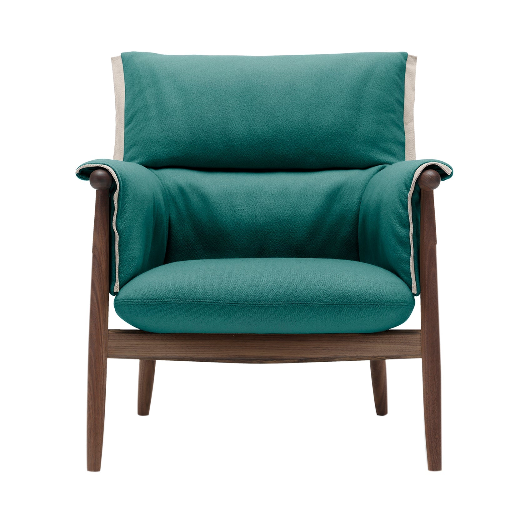 E015 Embrace Lounge Chair: Natural Edging Strip + Oiled Walnut