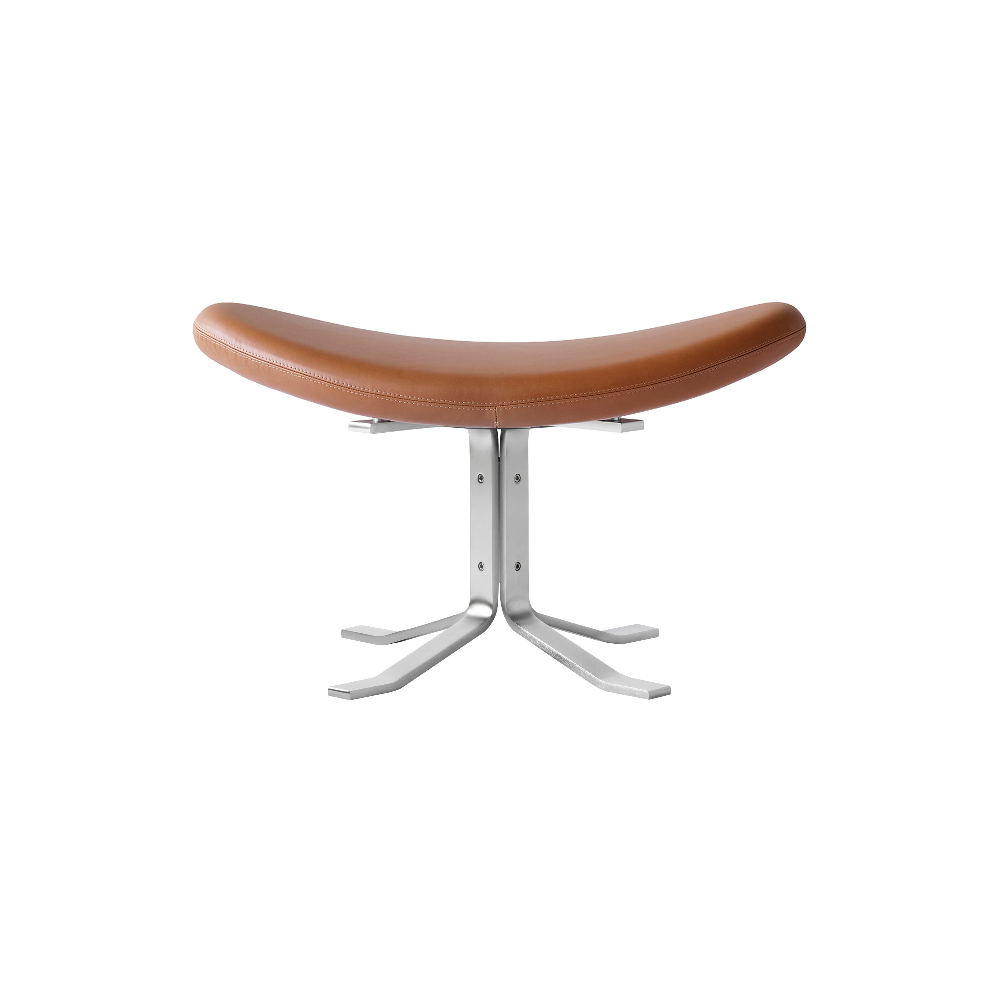 Corona Ottoman: Brushed Chrome