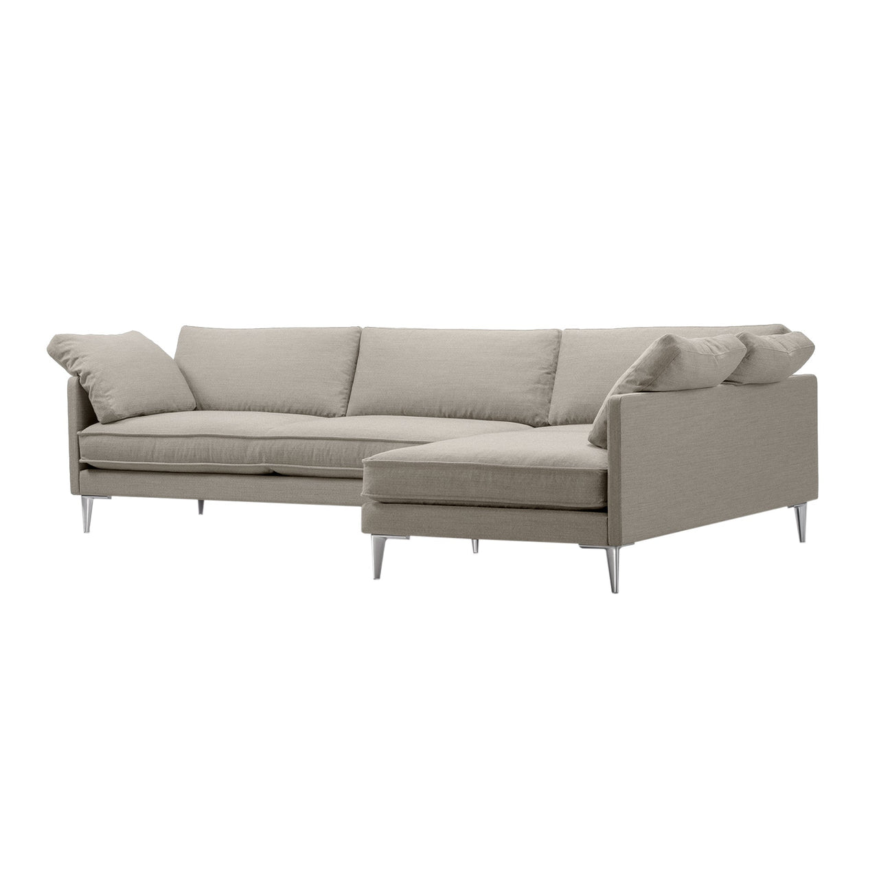 EJ295 Chaise Sofa: Small + Chrome + Right (With Cushion)