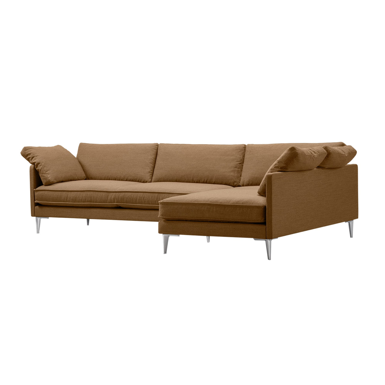 EJ295 Chaise Sofa: Small + Chrome + Right (With Cushion)
