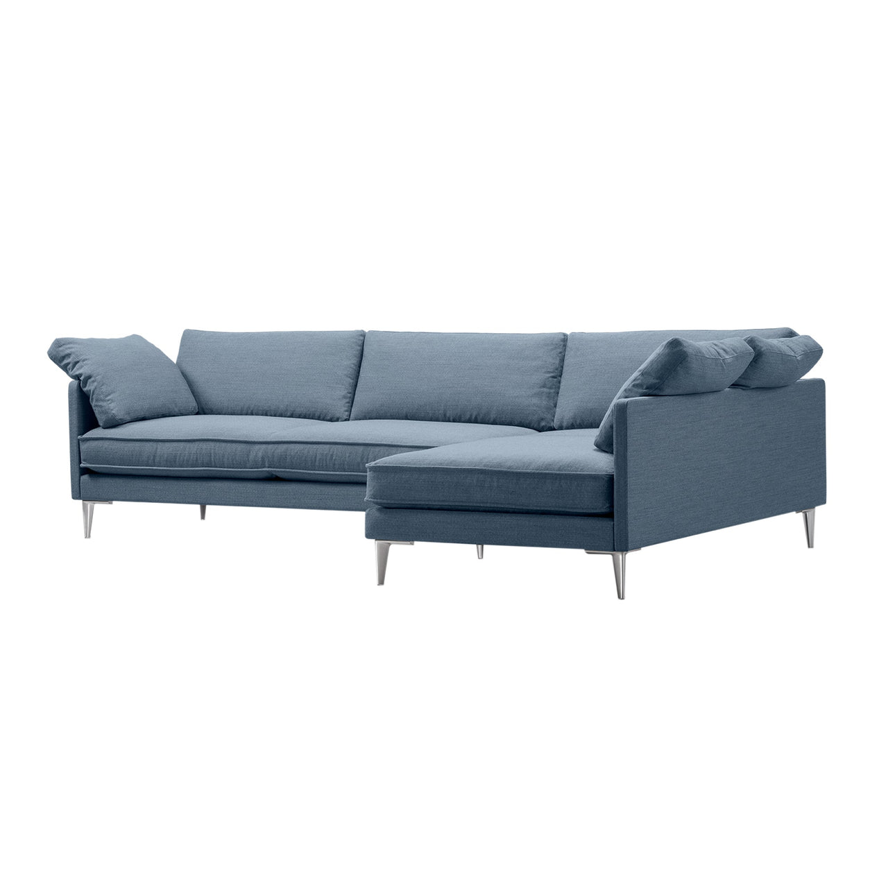 EJ295 Chaise Sofa: Small + Chrome + Right (With Cushion)