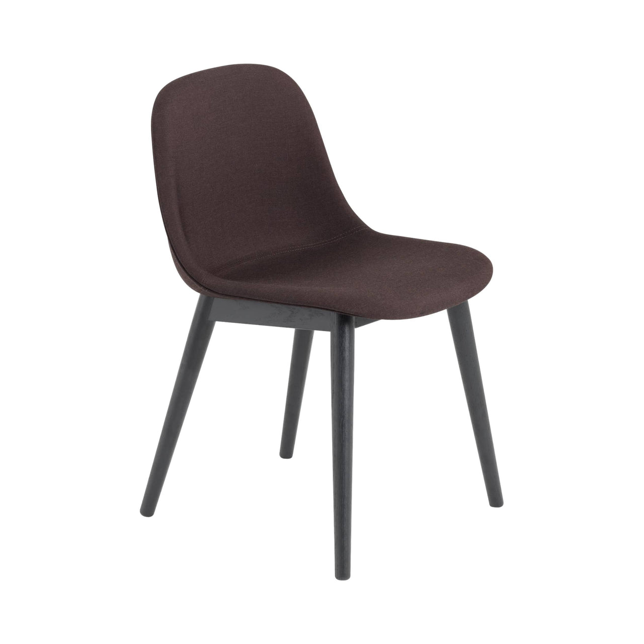 Fiber Side Chair: Wood Base + Recycled Shell + Upholstered + Black