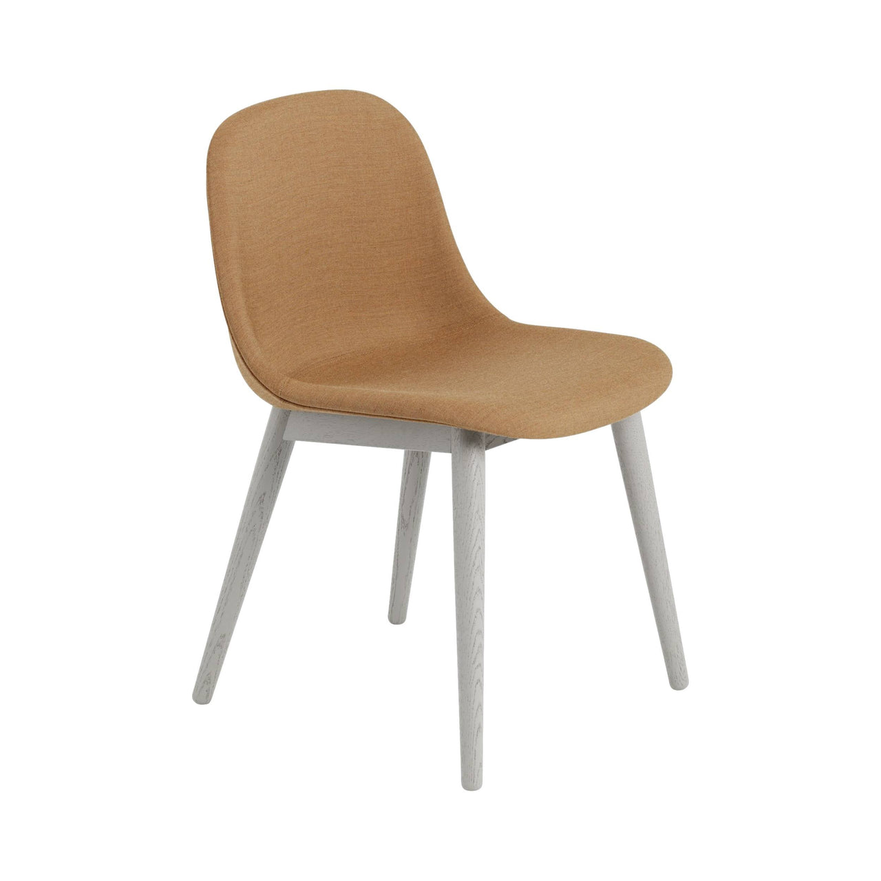 Fiber Side Chair: Wood Base + Recycled Shell + Upholstered + Grey