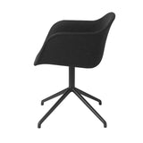 Fiber Armchair: Swivel Base + Upholstered + Black