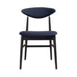 Gent Dining Chair: Wood Base + Fully Upholstered + Black Stained Ash Semi Matt Lacquered