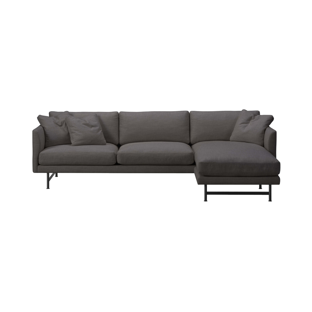 Calmo 3 Seater Chaise: Metal Base + Small - 98.4