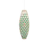 Hinaki Pendant Light: Medium + Bamboo + Aqua + White