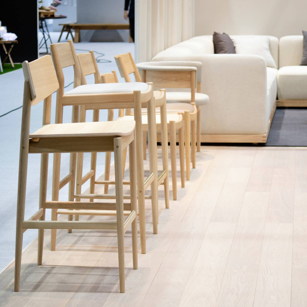 Minatomirai Cafe Bar + Counter Stool N-BS01: Upholstered