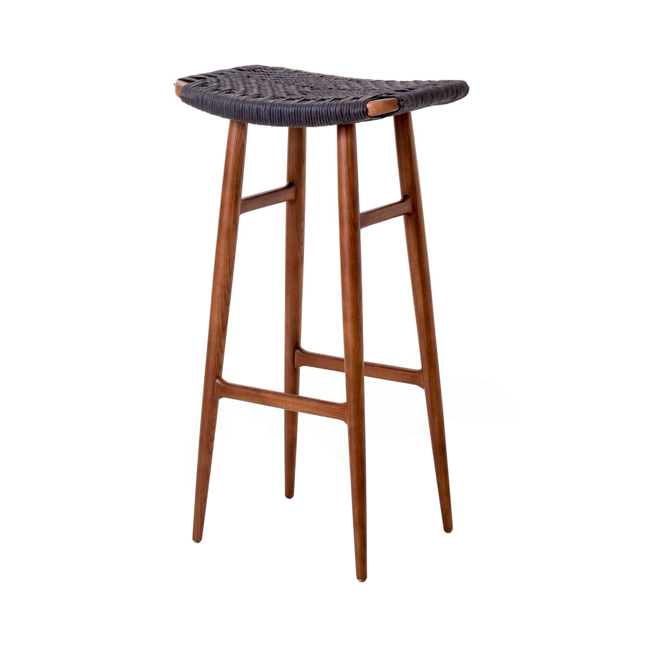 Freja Bar + Counter Stool:  Bar + Natural Walnut + Black