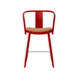 Icha Bar + Counter Chair: Upholstered + Counter + Red Lacquered Beech