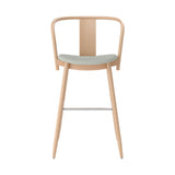 Icha Bar + Counter Chair: Upholstered + Bar + Natural Beech