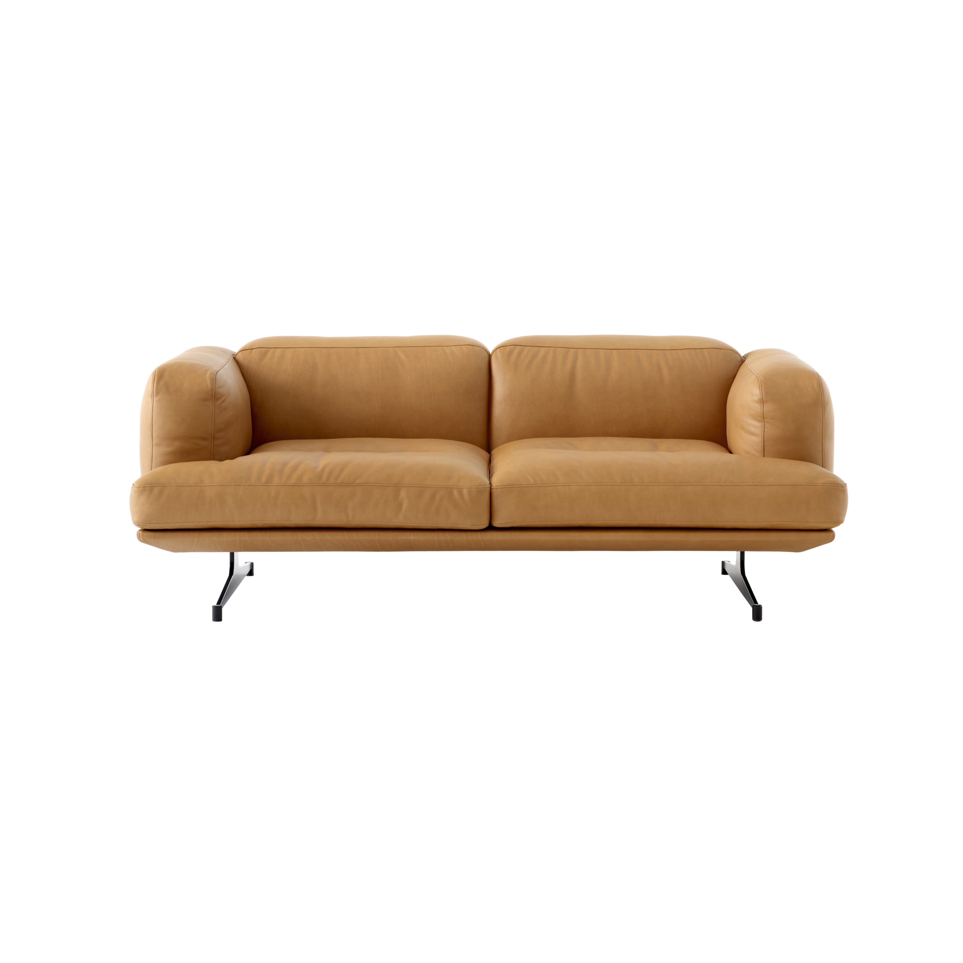 Inland Sofa: AV22 + AV23 + 2 (AV22) + Warm Black + Cognac Noble Leather