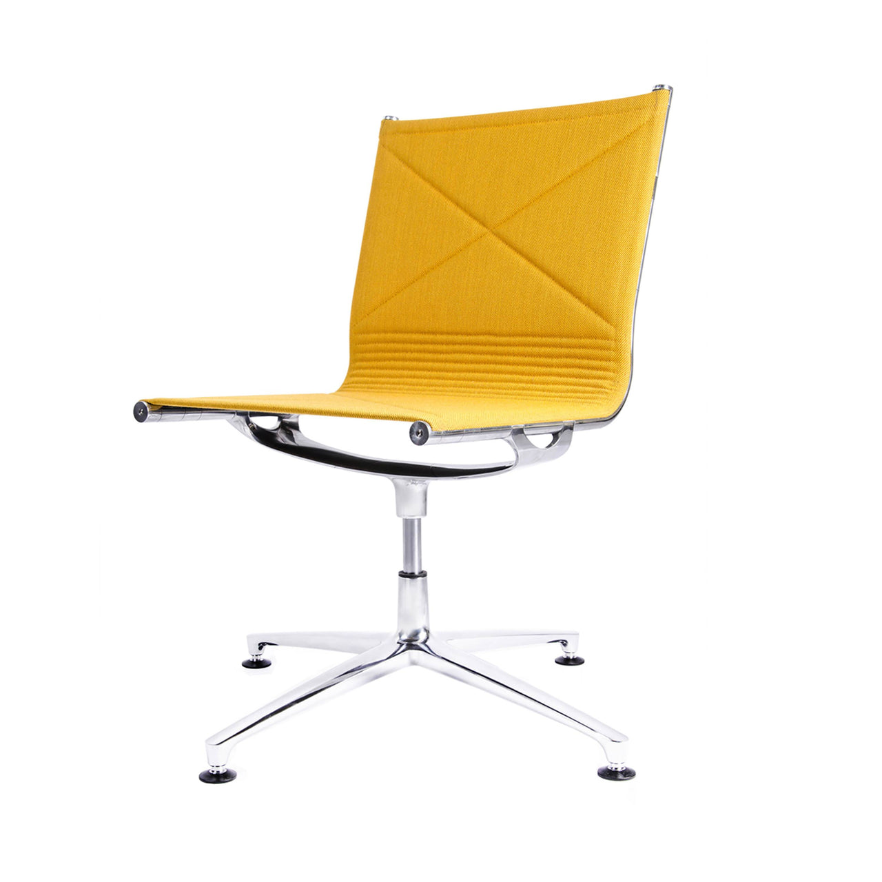 Joint 1201 Chair: 4-Star Base + Front Upholstered + Polished Aluminium