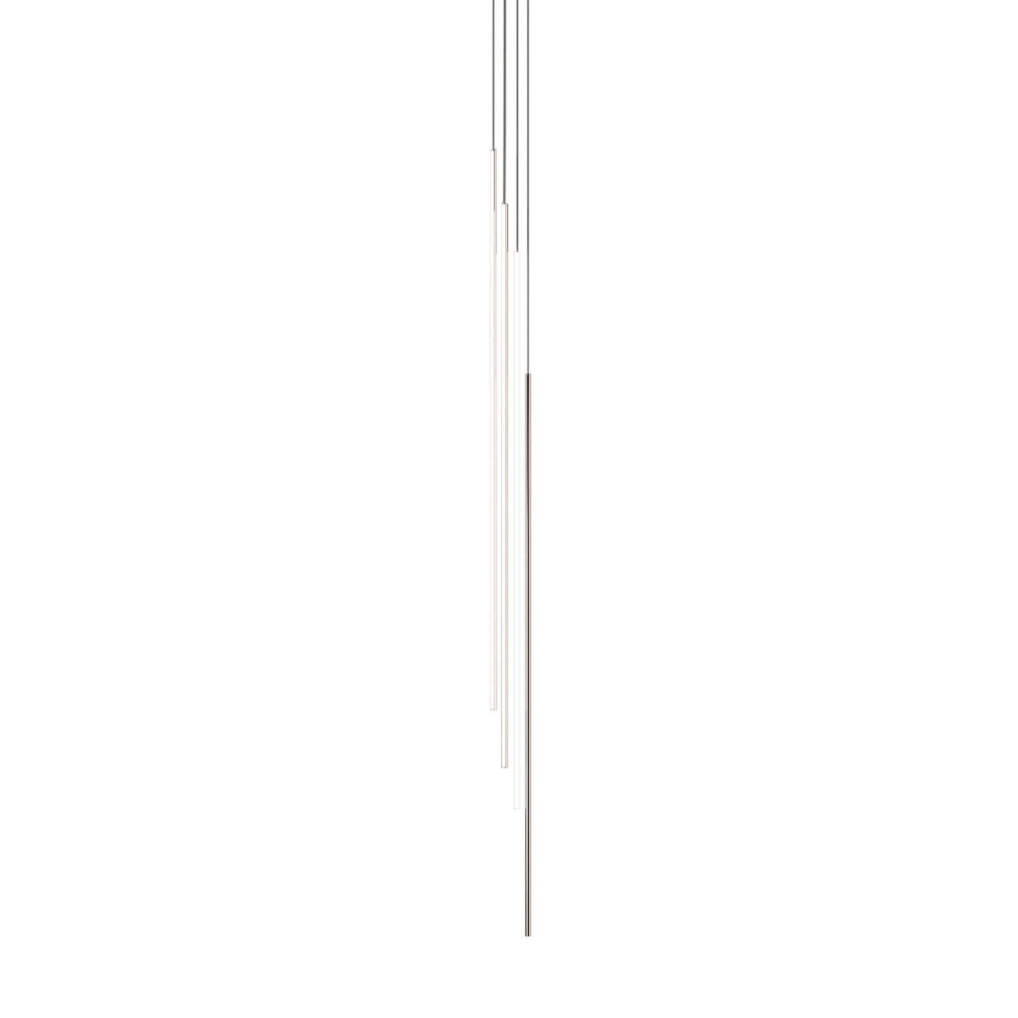 Thin Vertical Suspension Light: Large + 4 Segments + Satin Nickel