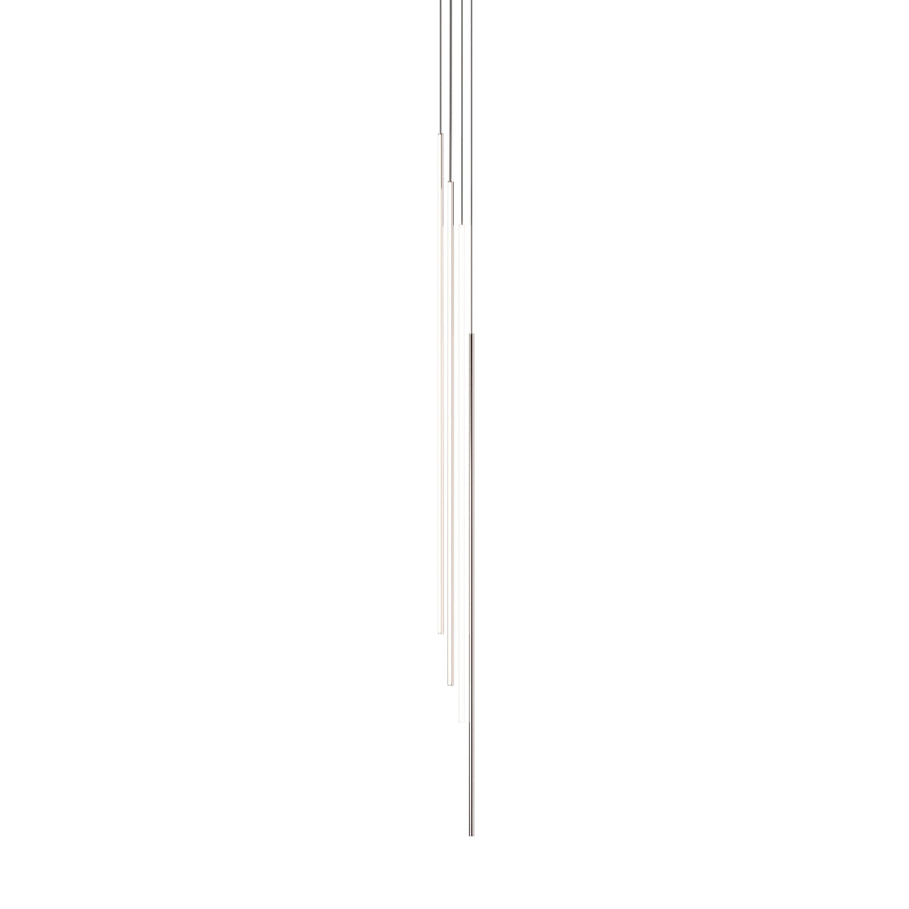 Thin Vertical Suspension Light: Large + 4 Segments + Satin Nickel
