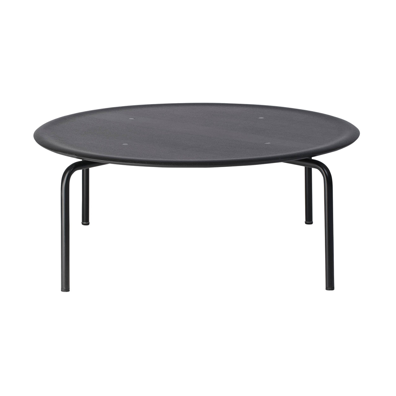 Kevi 2001 Coffee Table: Round + Black Veneer + Powder Coated Black