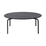 Kevi 2001 Coffee Table: Round + Black Veneer + Powder Coated Black