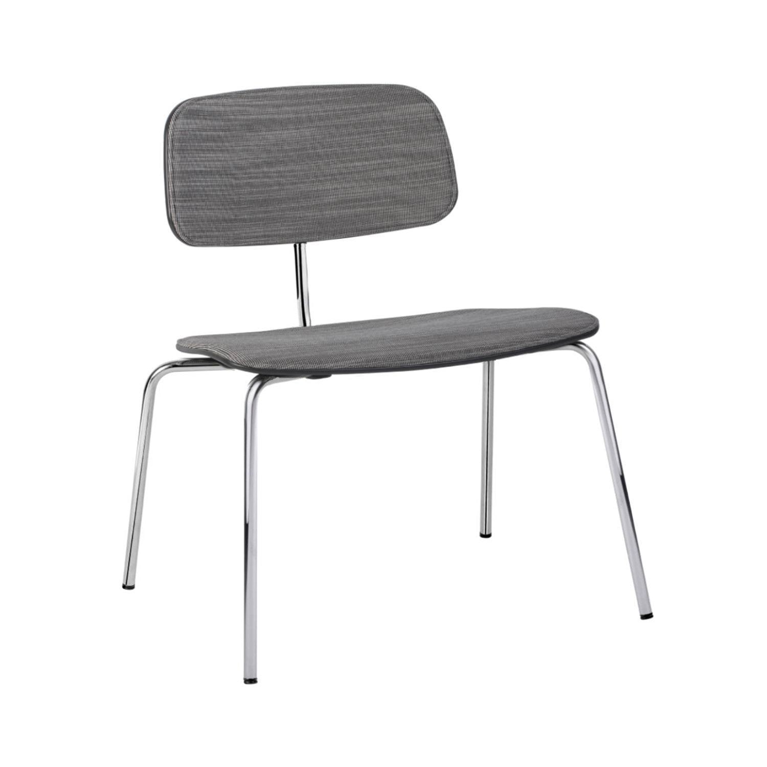 Kevi 2063 Lounge Chair: Polished Chrome + Front Upholstered + Black Lazure