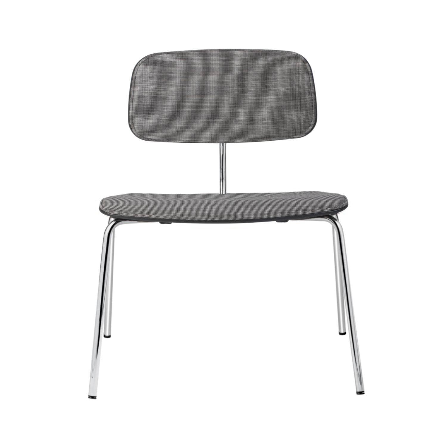 Kevi 2063 Lounge Chair: Polished Chrome + Front Upholstered + Black Lazure
