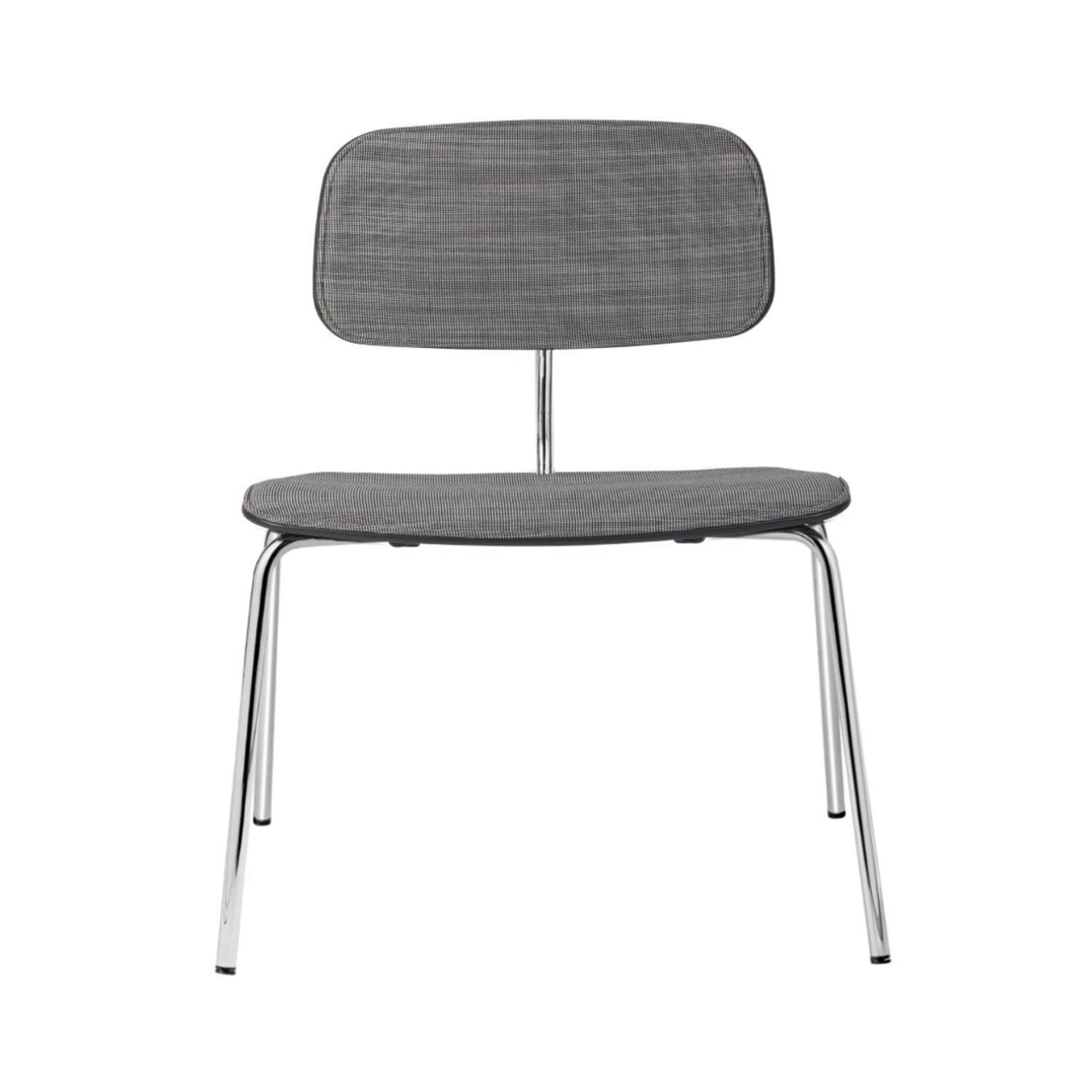 Kevi 2063 Lounge Chair: Polished Chrome + Front Upholstered + Black Lazure