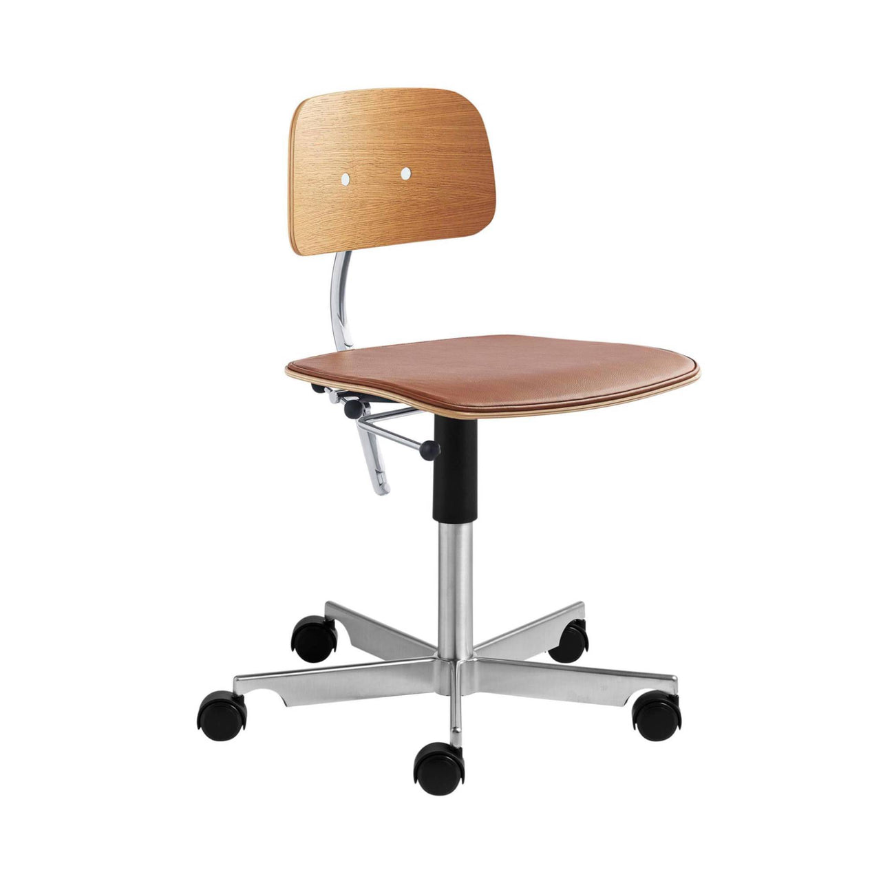 Kevi 2533 Chair: Size B + Seat Upholstered + Oak Veneer + With Tilt