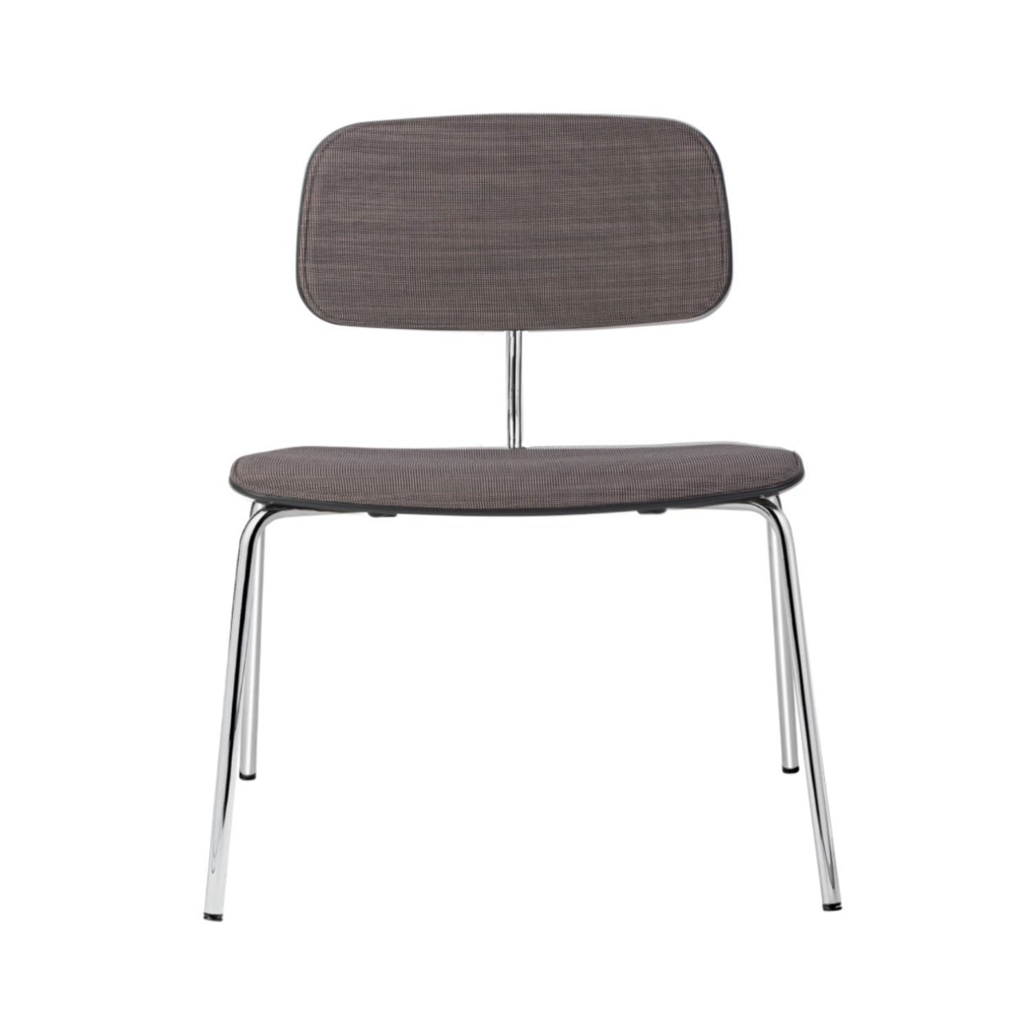 Kevi 2063 Lounge Chair: Polished Chrome + Front Upholstered + Black Lazure