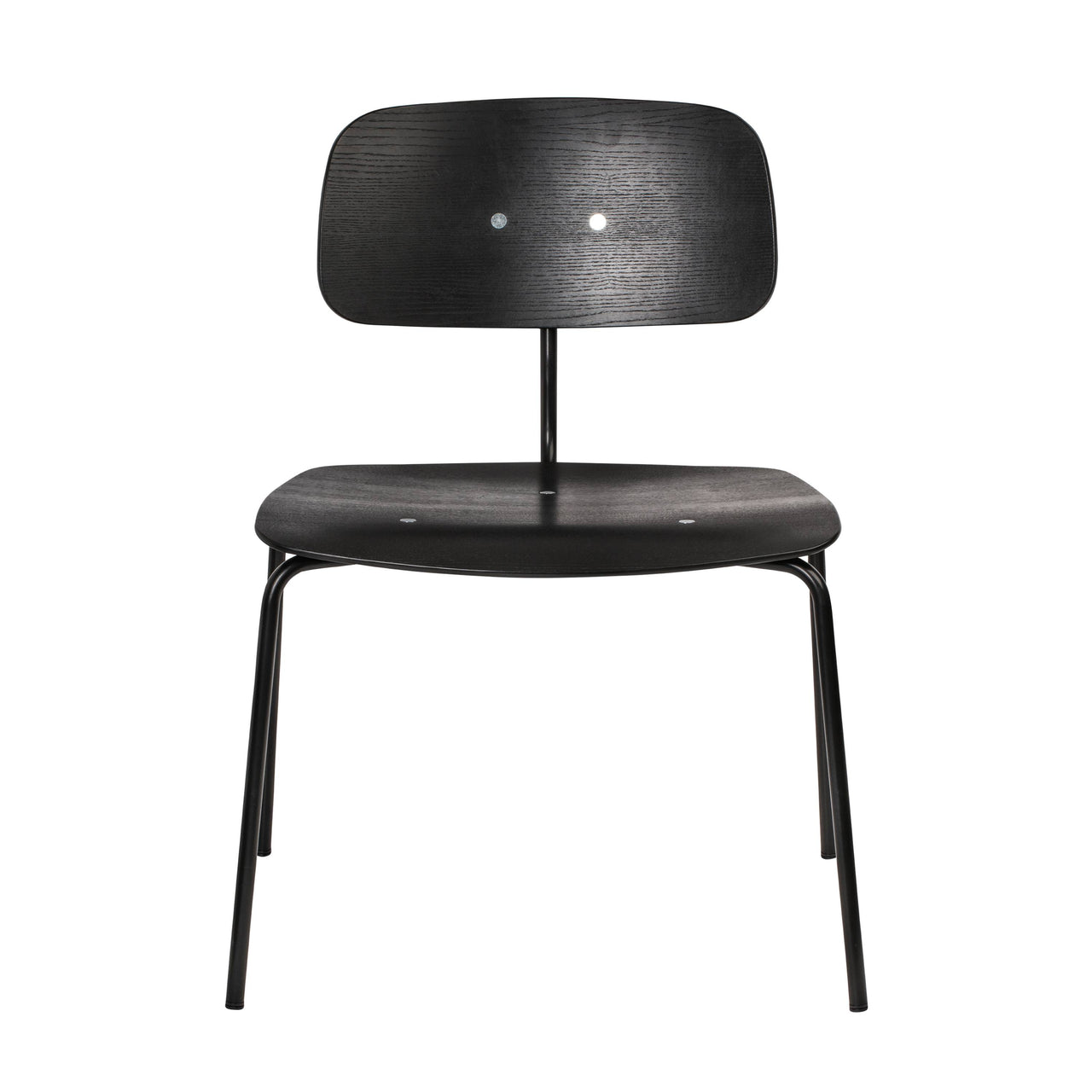 Kevi 2064 Chair: 4-Legs + Black Lazure + Powder Coated Black