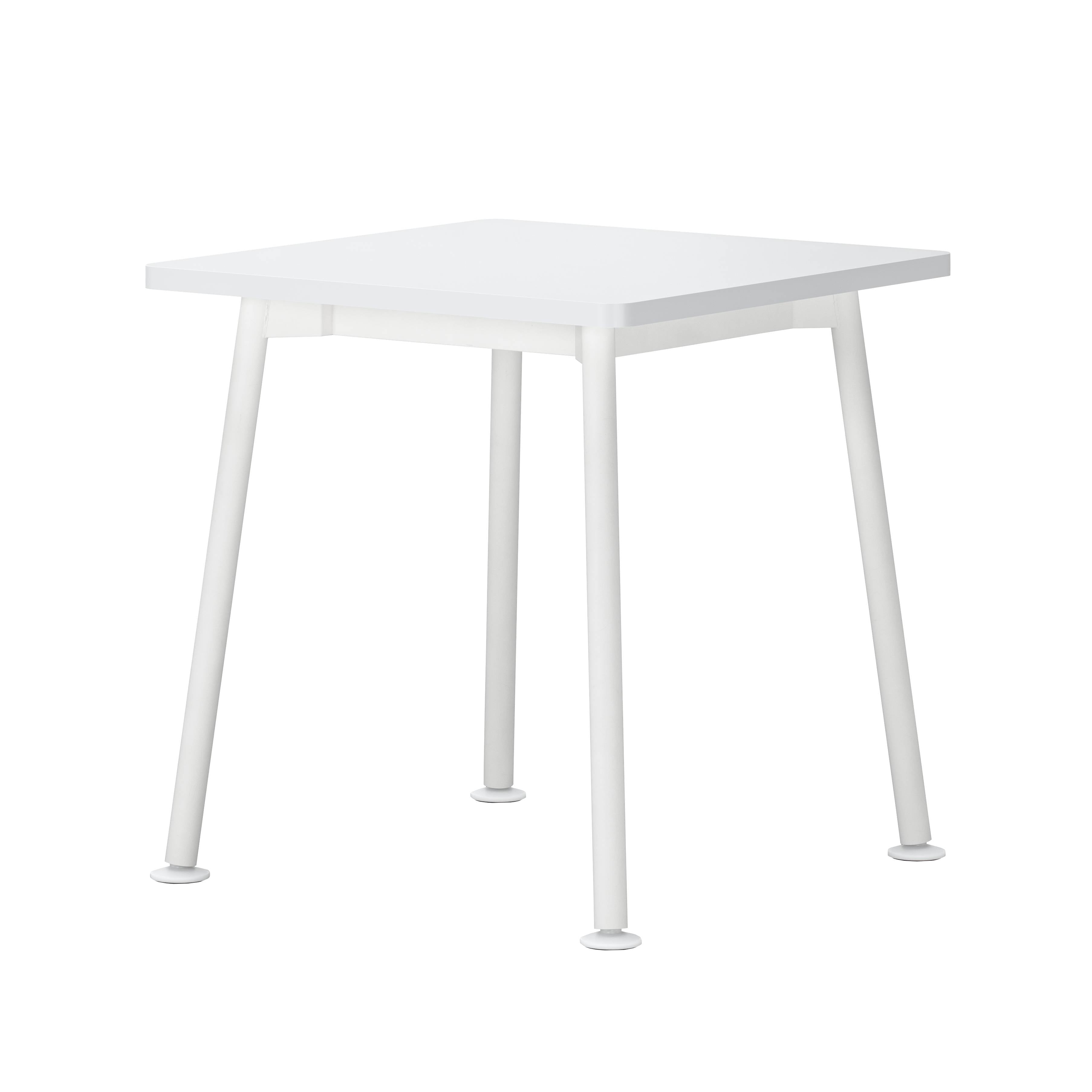 Landa Table: Square + White Laminate + White
