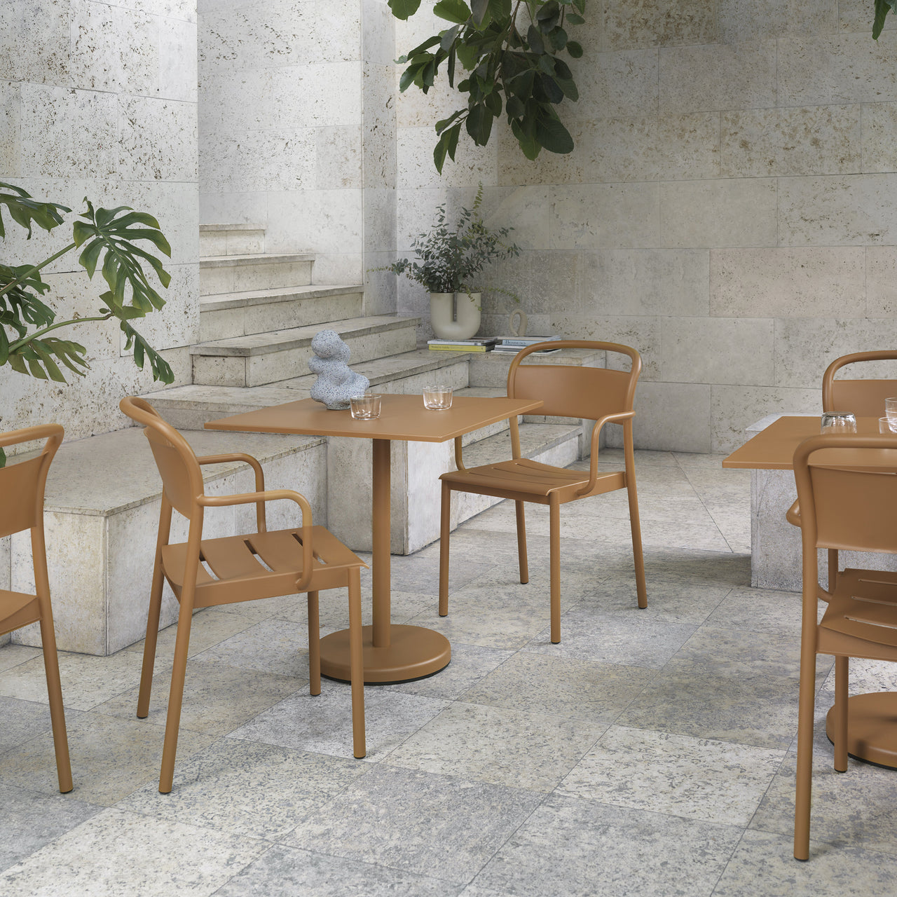 Linear Steel Armchair: Stacking - Quick Ship