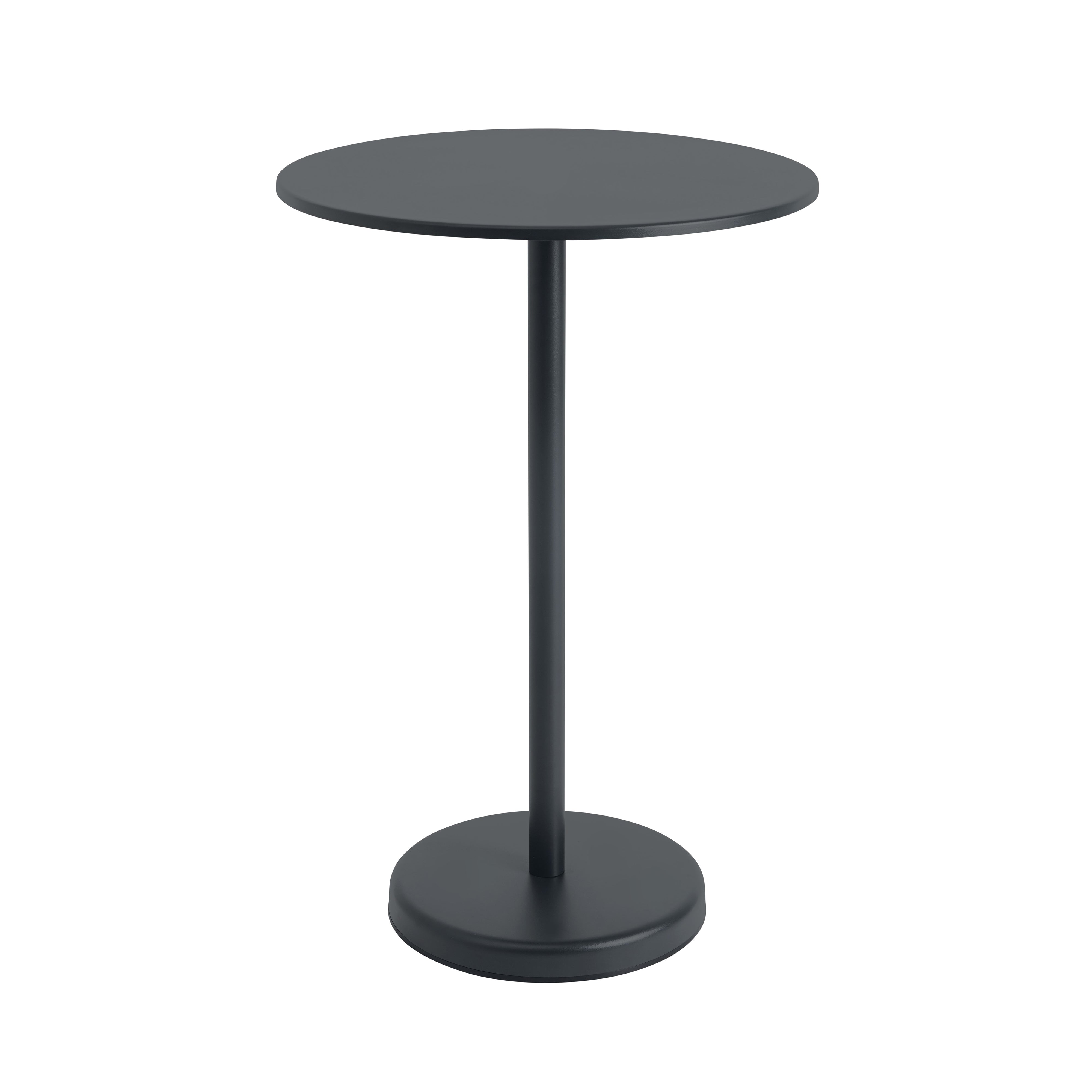 Linear Steel Café Table: High + Black + Round