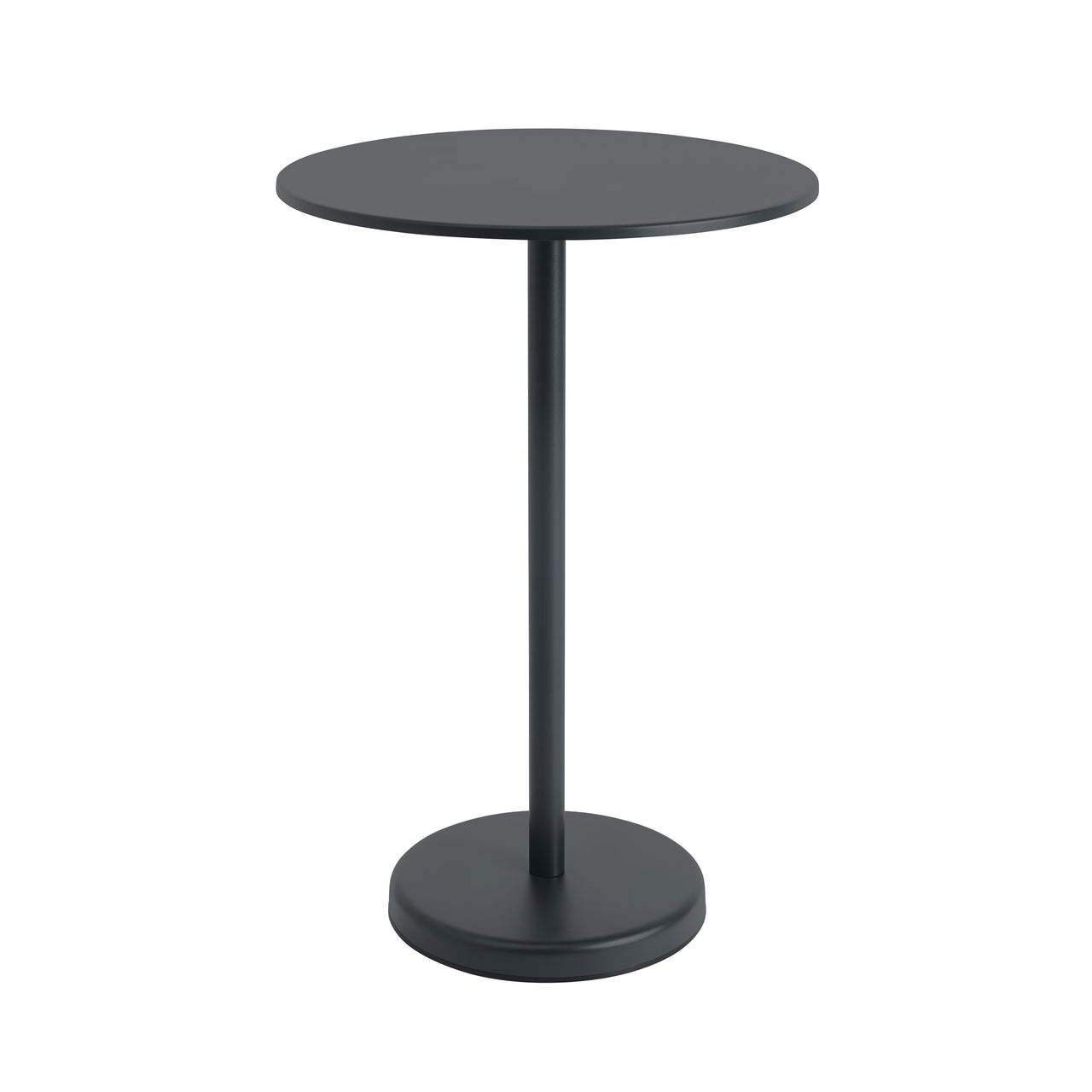Linear Steel Café Table: High + Black + Round