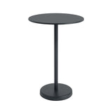 Linear Steel Café Table: High + Black + Round