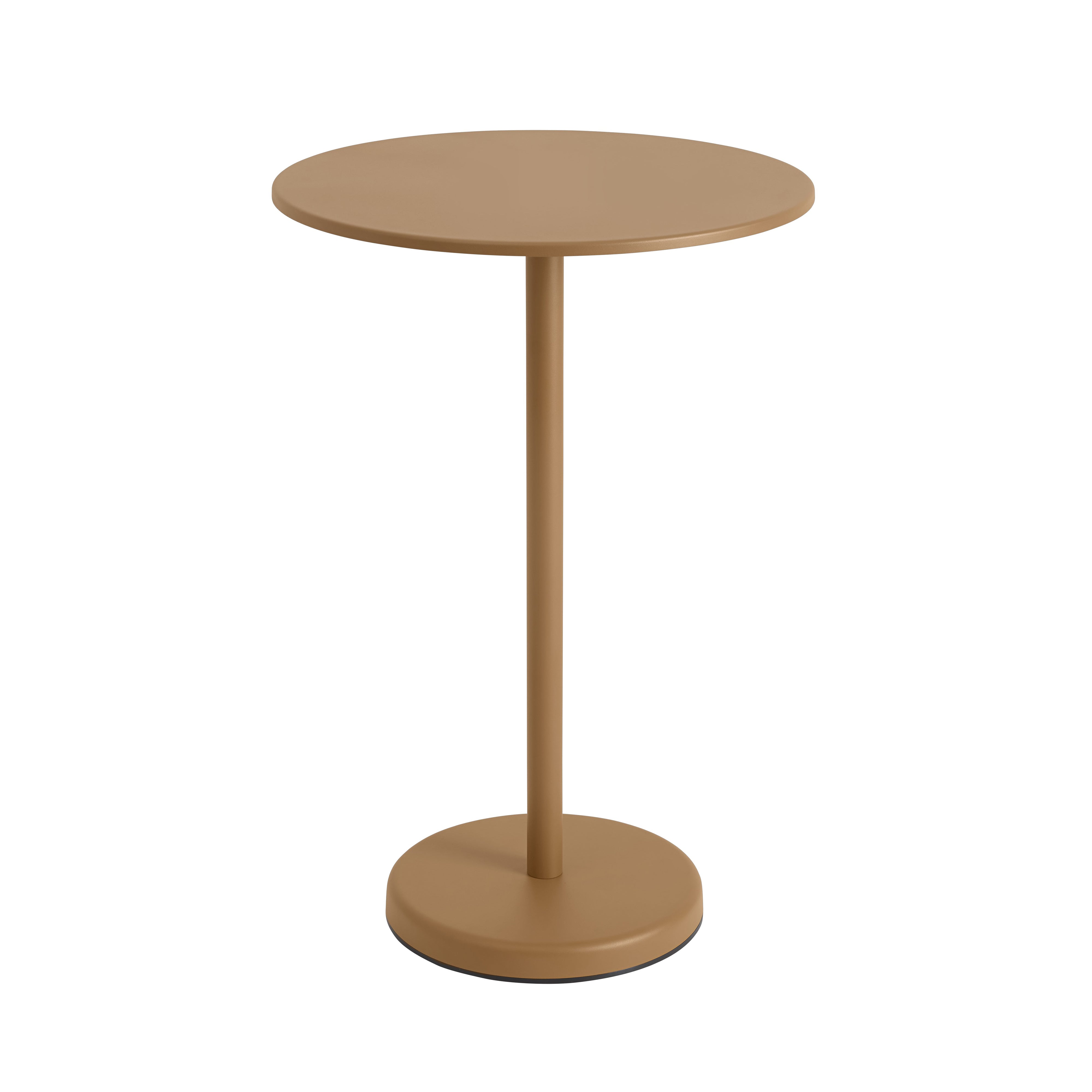 Linear Steel Café Table: High + Burnt Orange + Round
