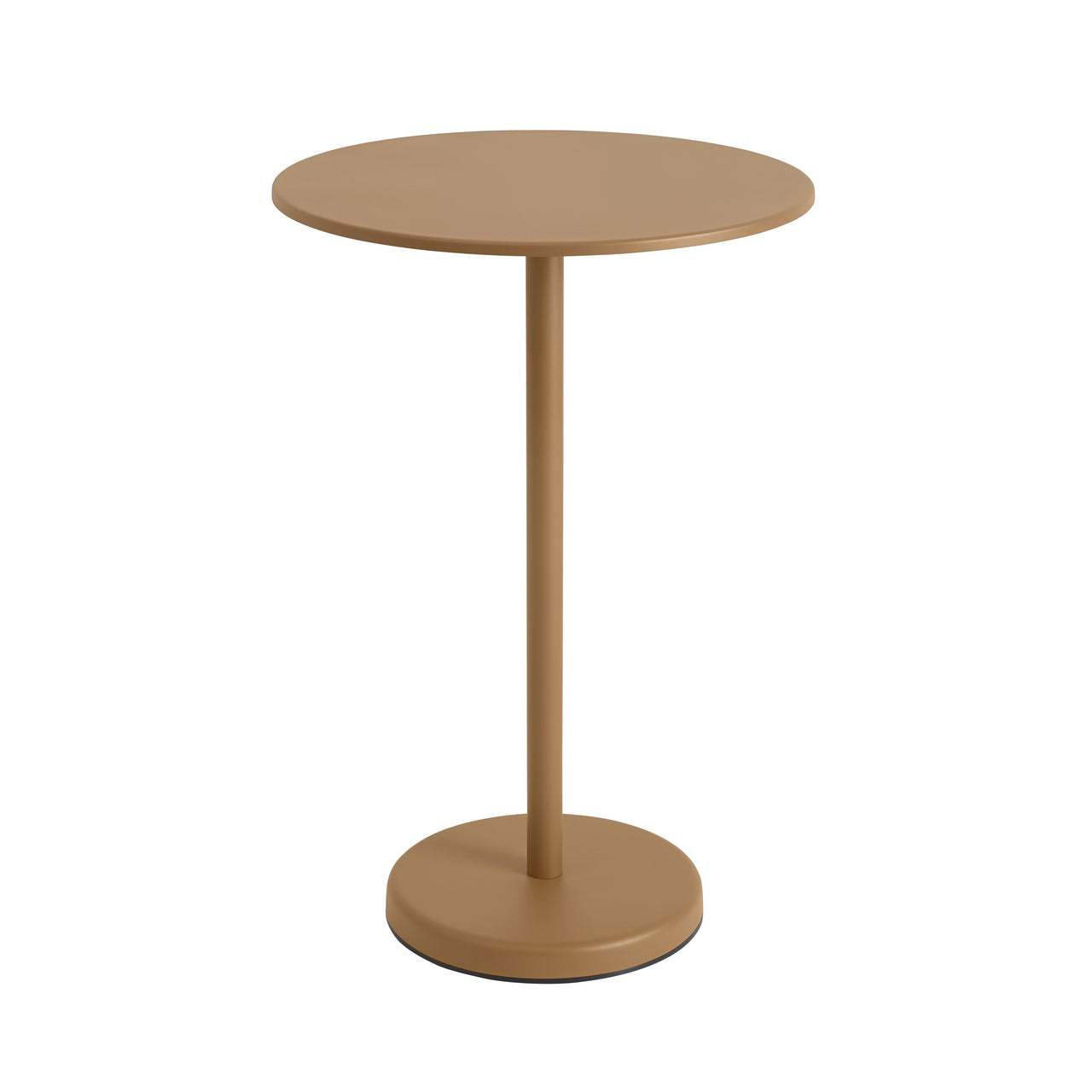 Linear Steel Café Table: High + Burnt Orange + Round