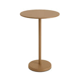 Linear Steel Café Table: High + Burnt Orange + Round