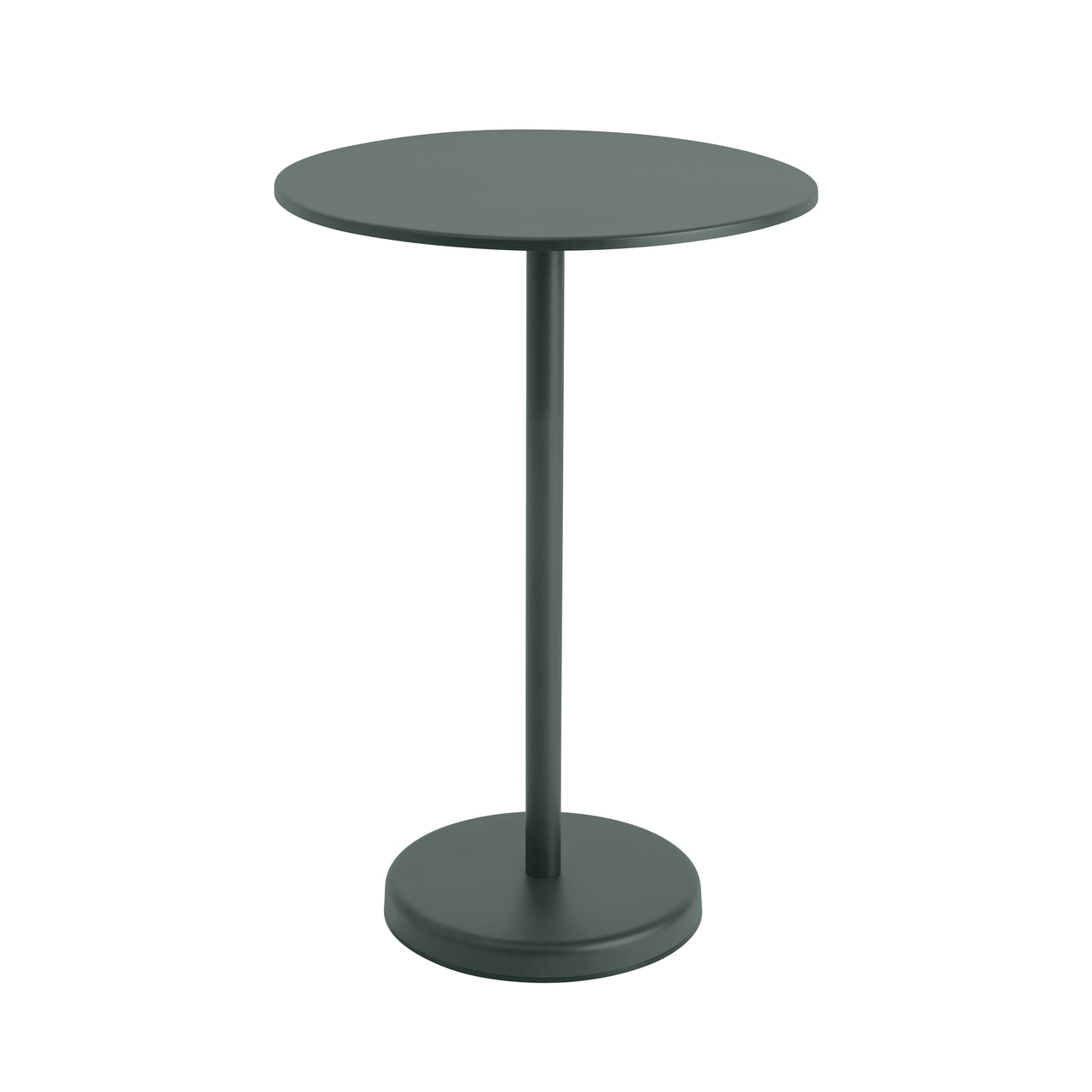 Linear Steel Café Table: High + Dark Green + Round