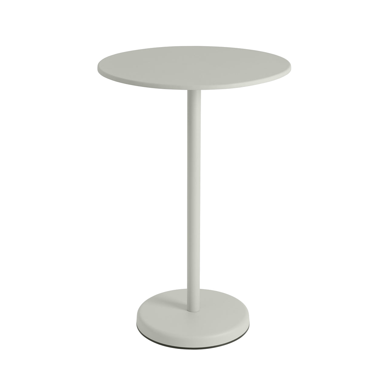 Linear Steel Café Table: High + Grey + Round
