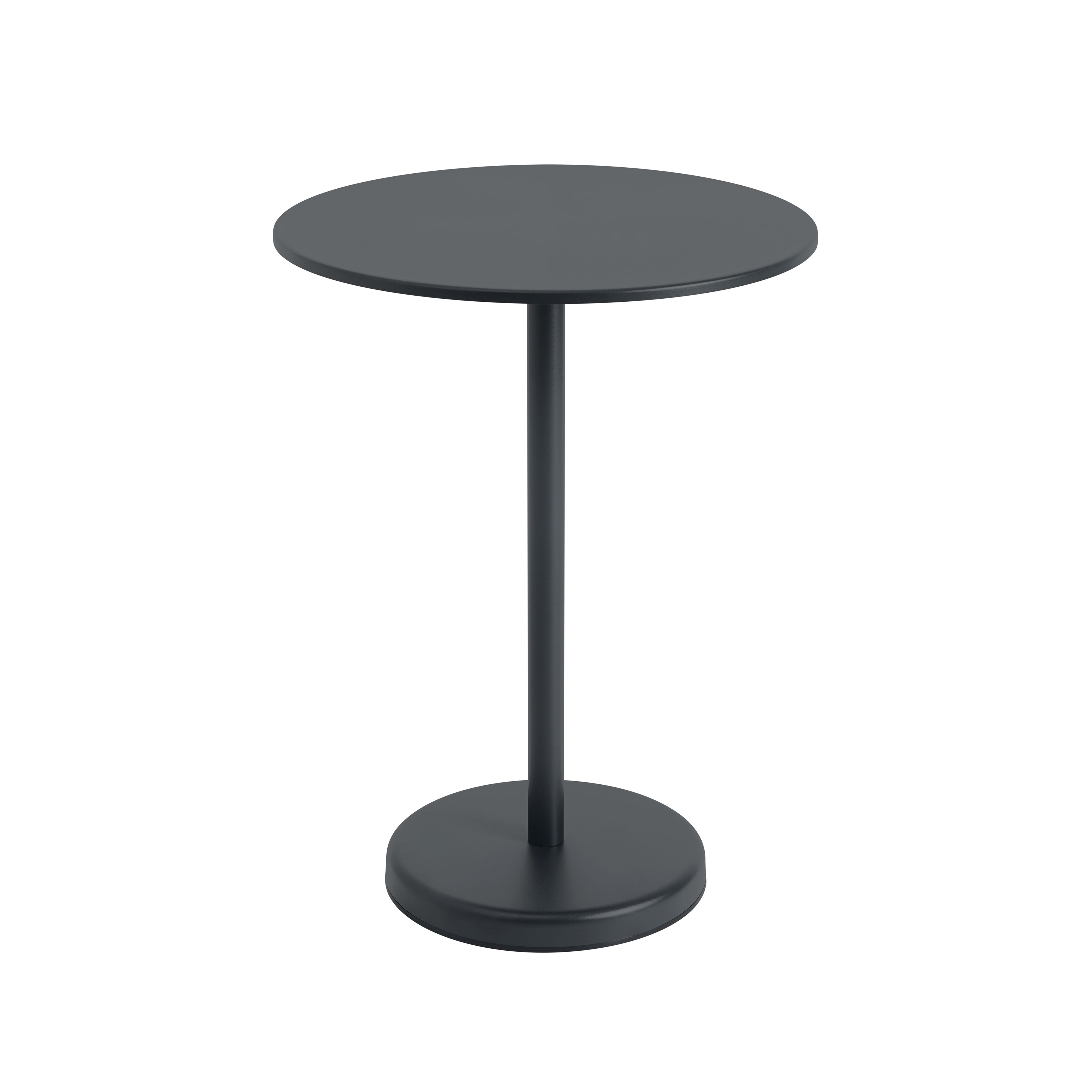 Linear Steel Café Table: Medium + Black + Round