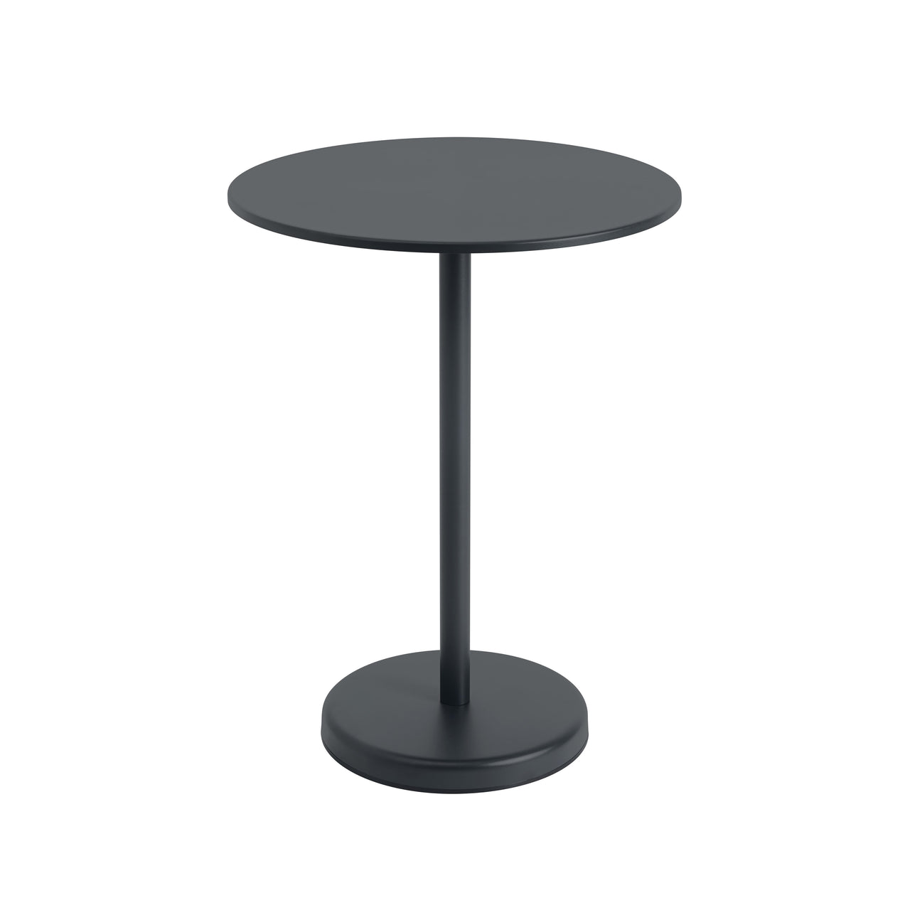 Linear Steel Café Table: Medium + Black + Round