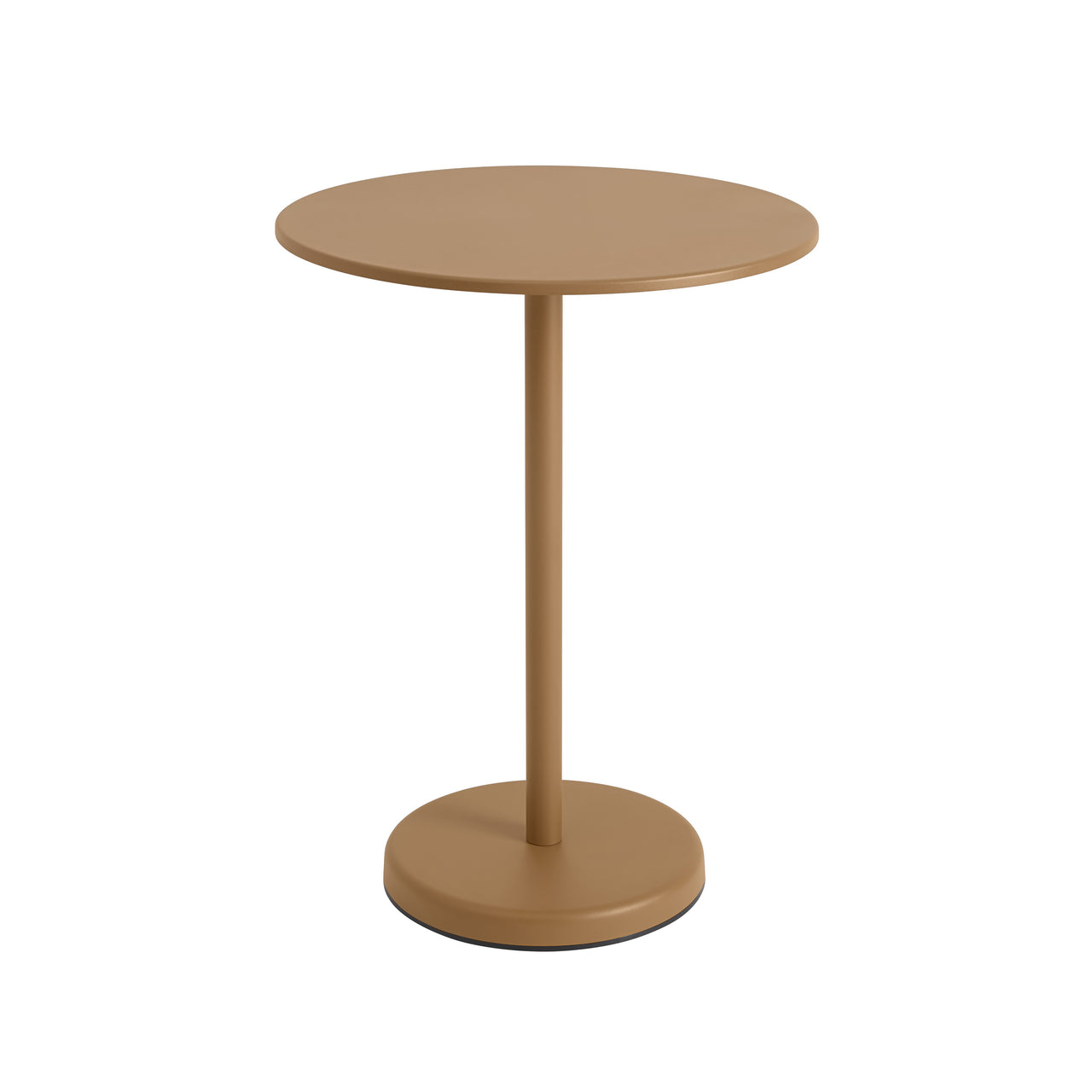 Linear Steel Café Table: Medium + Burnt Orange + Round