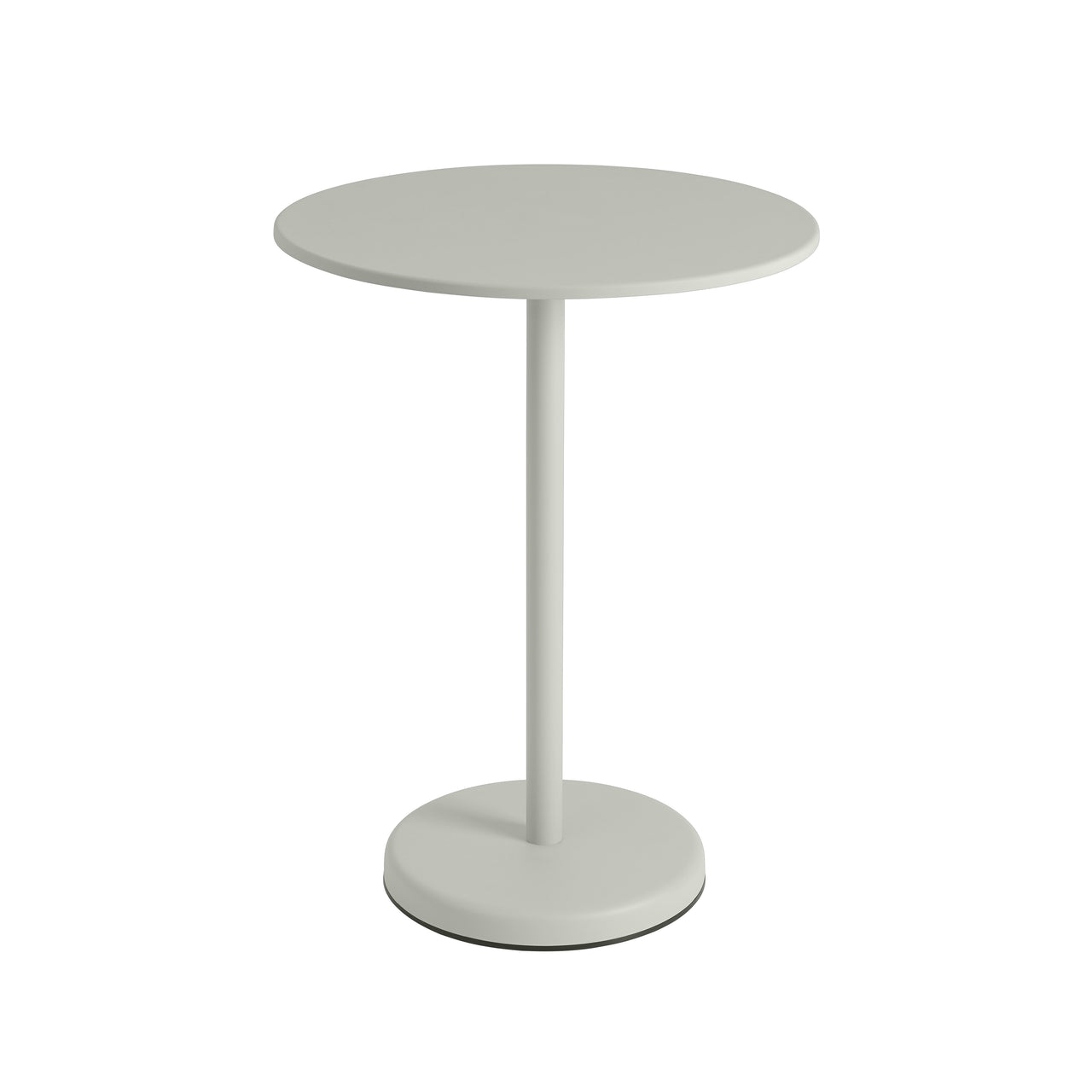 Linear Steel Café Table: Medium + Grey + Round