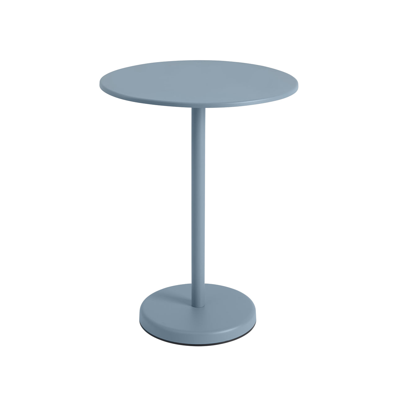 Linear Steel Café Table: Medium + Pale Blue + Round