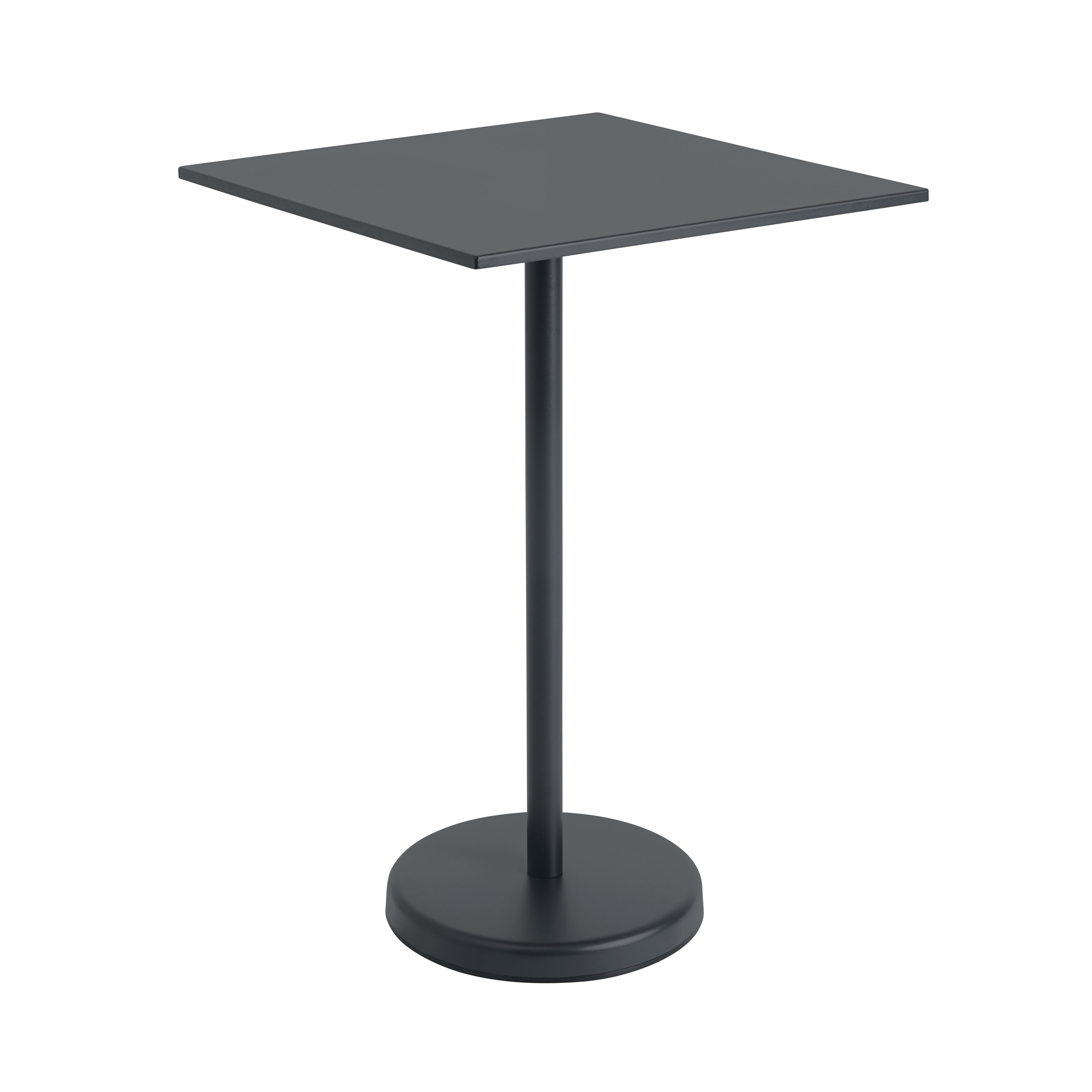 Linear Steel Café Table: High + Black + Square