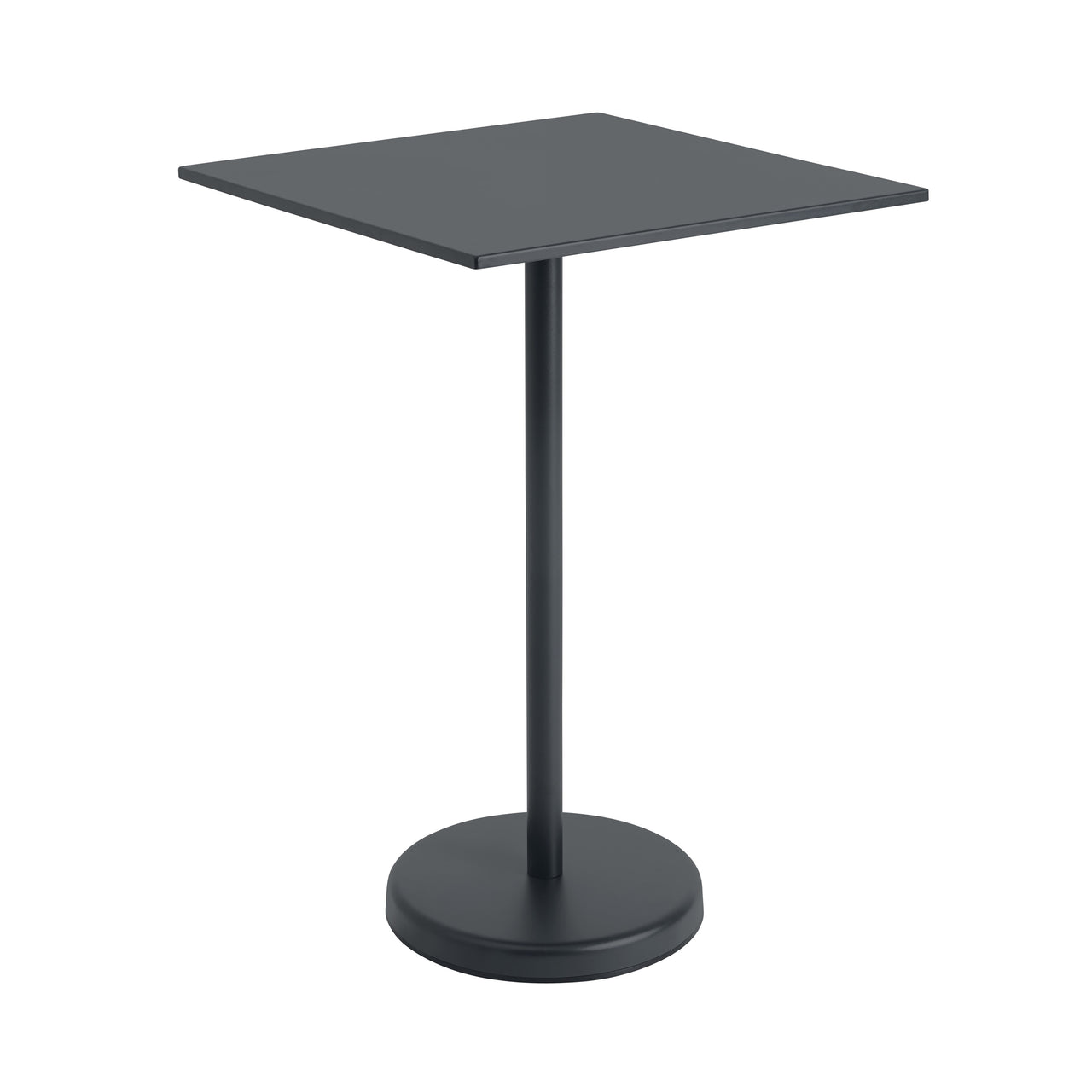 Linear Steel Café Table: High + Black + Square