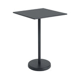Linear Steel Café Table: High + Black + Square