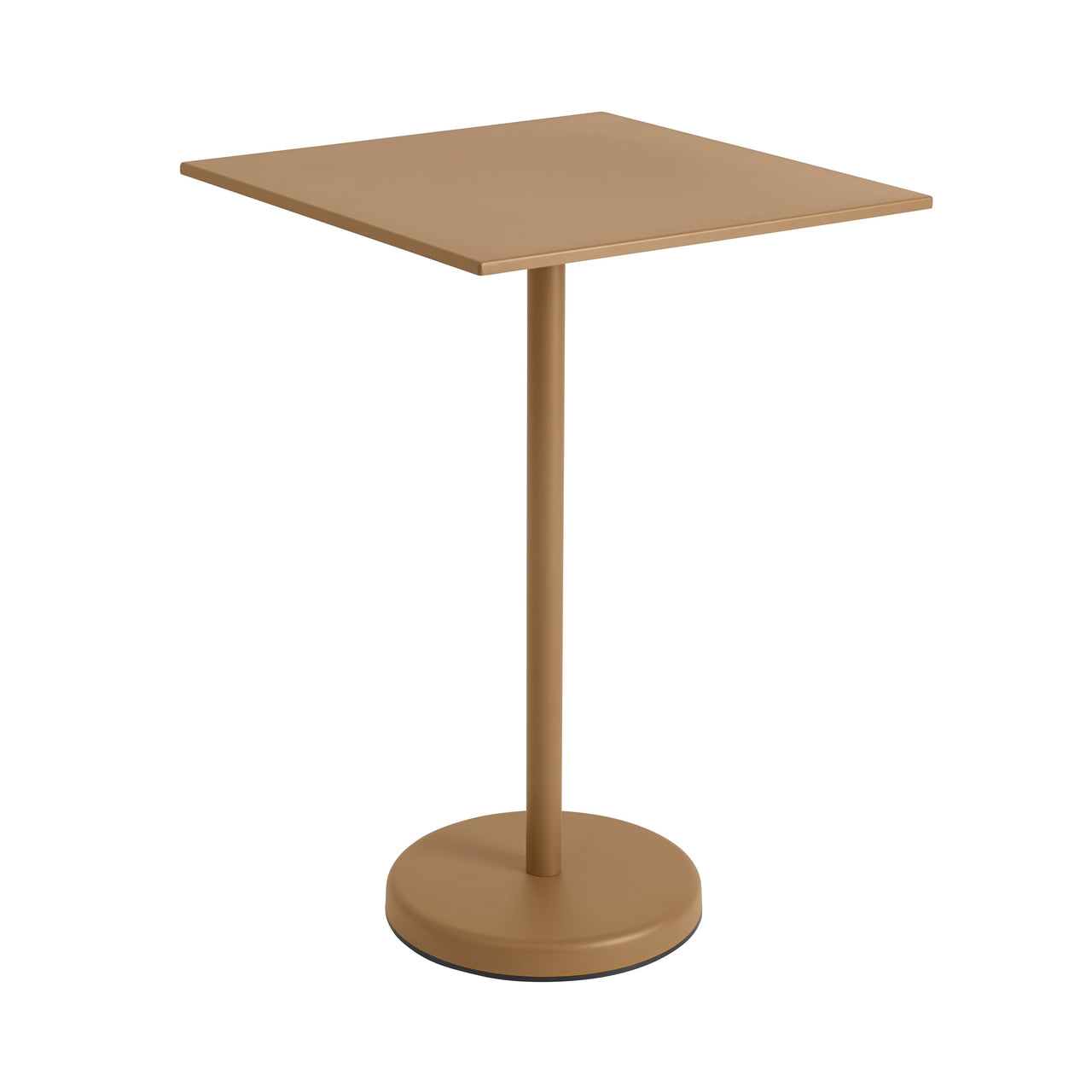 Linear Steel Café Table: High + Burnt Orange + Square