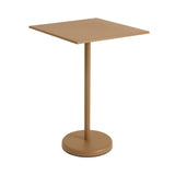 Linear Steel Café Table: High + Burnt Orange + Square