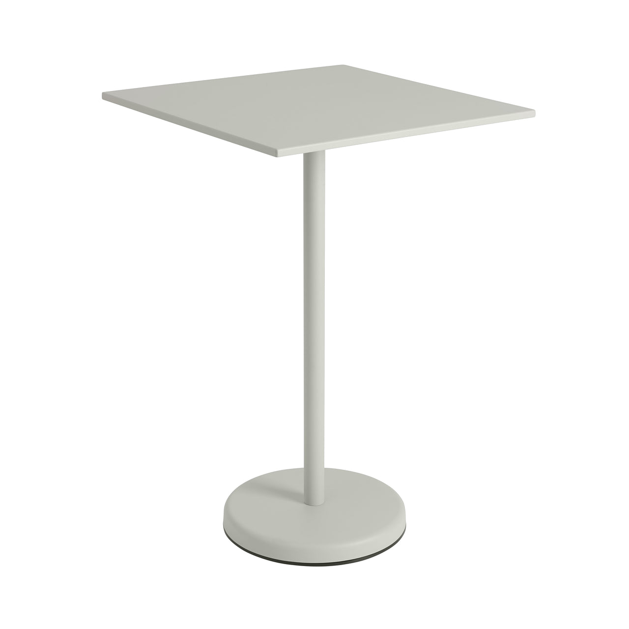 Linear Steel Café Table: High + Grey + Square